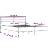 Bettgestell Schwarz 160x200 cm Holzwerkstoff und Metall