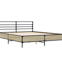 Bettgestell Sonoma-Eiche 160x200 cm Holzwerkstoff und Metall