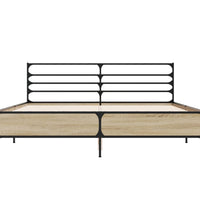 Bettgestell Sonoma-Eiche 160x200 cm Holzwerkstoff und Metall