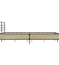 Bettgestell Sonoma-Eiche 160x200 cm Holzwerkstoff und Metall