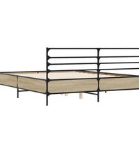 Bettgestell Sonoma-Eiche 160x200 cm Holzwerkstoff und Metall
