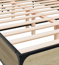 Bettgestell Sonoma-Eiche 160x200 cm Holzwerkstoff und Metall