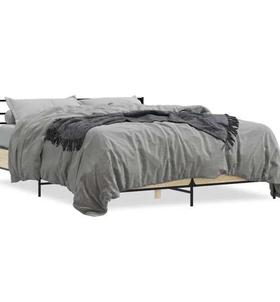 Bettgestell Sonoma-Eiche 160x200 cm Holzwerkstoff und Metall