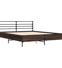 Bettgestell Räuchereiche 160x200 cm Holzwerkstoff und Metall