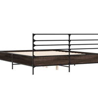 Bettgestell Räuchereiche 160x200 cm Holzwerkstoff und Metall