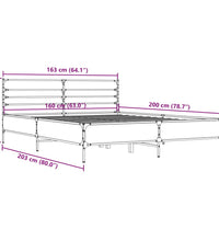 Bettgestell Räuchereiche 160x200 cm Holzwerkstoff und Metall