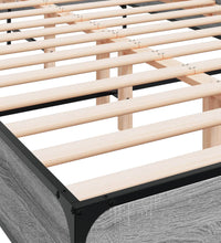 Bettgestell Grau Sonoma 160x200 cm Holzwerkstoff und Metall