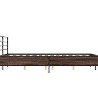 Bettgestell Braun Eichen-Optik 160x200 cm Holzwerkstoff Metall