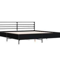 Bettgestell Schwarz 180x200 cm Holzwerkstoff und Metall