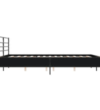 Bettgestell Schwarz 180x200 cm Holzwerkstoff und Metall