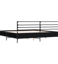 Bettgestell Schwarz 180x200 cm Holzwerkstoff und Metall
