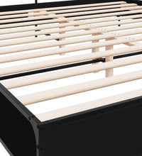 Bettgestell Schwarz 180x200 cm Holzwerkstoff und Metall
