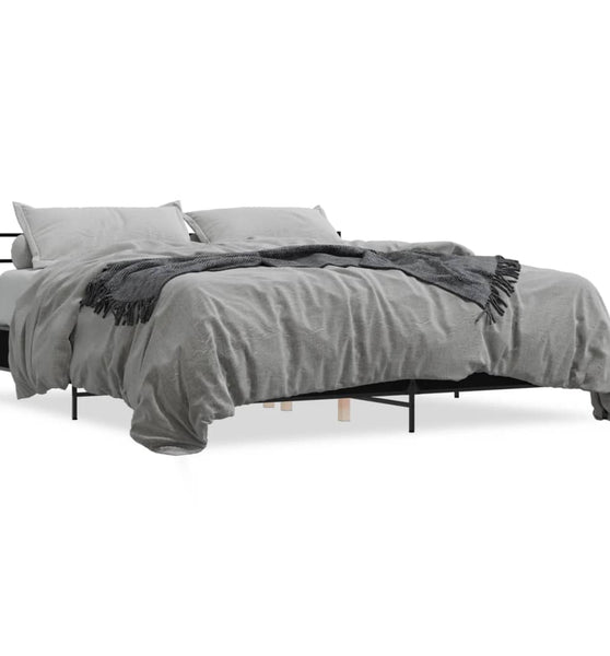 Bettgestell Schwarz 180x200 cm Holzwerkstoff und Metall