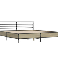 Bettgestell Sonoma-Eiche 180x200 cm Holzwerkstoff und Metall
