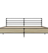 Bettgestell Sonoma-Eiche 180x200 cm Holzwerkstoff und Metall