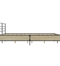 Bettgestell Sonoma-Eiche 180x200 cm Holzwerkstoff und Metall