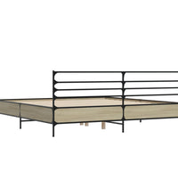 Bettgestell Sonoma-Eiche 180x200 cm Holzwerkstoff und Metall