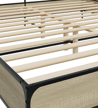 Bettgestell Sonoma-Eiche 180x200 cm Holzwerkstoff und Metall