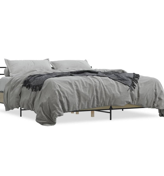 Bettgestell Sonoma-Eiche 180x200 cm Holzwerkstoff und Metall
