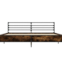Bettgestell Räuchereiche 180x200 cm Holzwerkstoff und Metall