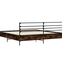 Bettgestell Räuchereiche 180x200 cm Holzwerkstoff und Metall