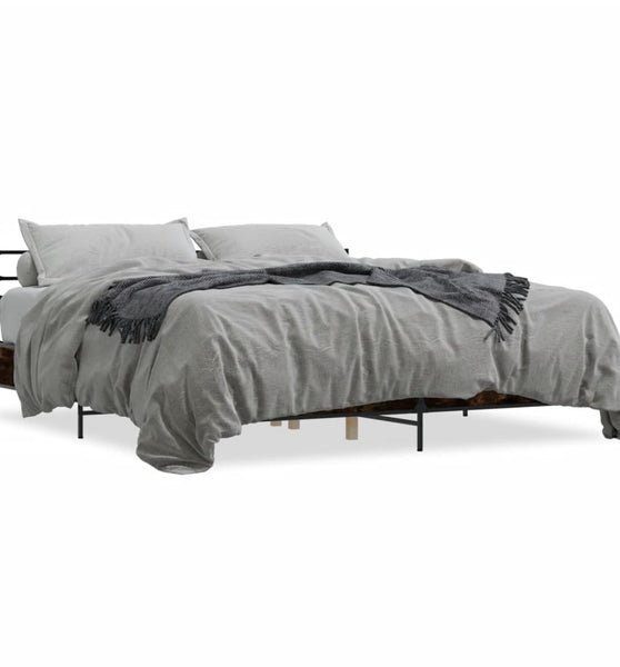 Bettgestell Räuchereiche 180x200 cm Holzwerkstoff und Metall