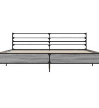 Bettgestell Grau Sonoma 180x200 cm Holzwerkstoff und Metall