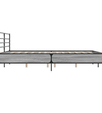 Bettgestell Grau Sonoma 180x200 cm Holzwerkstoff und Metall