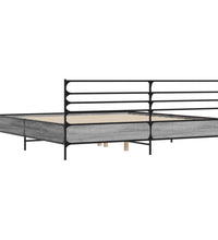 Bettgestell Grau Sonoma 180x200 cm Holzwerkstoff und Metall