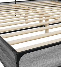 Bettgestell Grau Sonoma 180x200 cm Holzwerkstoff und Metall