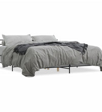 Bettgestell Grau Sonoma 180x200 cm Holzwerkstoff und Metall