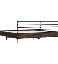 Bettgestell Braun Eichen-Optik 180x200 cm Holzwerkstoff Metall