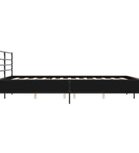 Bettgestell Schwarz 200x200 cm Holzwerkstoff und Metall