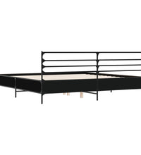 Bettgestell Schwarz 200x200 cm Holzwerkstoff und Metall