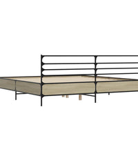 Bettgestell Sonoma-Eiche 200x200 cm Holzwerkstoff und Metall