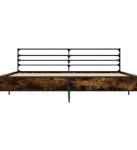 Bettgestell Räuchereiche 200x200 cm Holzwerkstoff und Metall