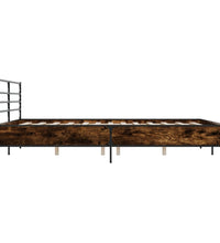 Bettgestell Räuchereiche 200x200 cm Holzwerkstoff und Metall