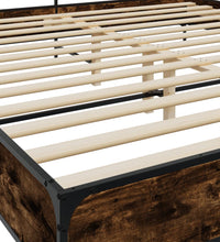 Bettgestell Räuchereiche 200x200 cm Holzwerkstoff und Metall