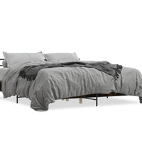 Bettgestell Räuchereiche 200x200 cm Holzwerkstoff und Metall
