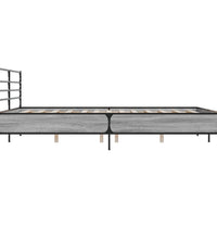 Bettgestell Grau Sonoma 200x200 cm Holzwerkstoff und Metall
