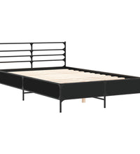 Bettgestell Schwarz 120x190 cm Holzwerkstoff und Metall