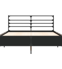 Bettgestell Schwarz 120x190 cm Holzwerkstoff und Metall