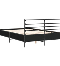 Bettgestell Schwarz 120x190 cm Holzwerkstoff und Metall