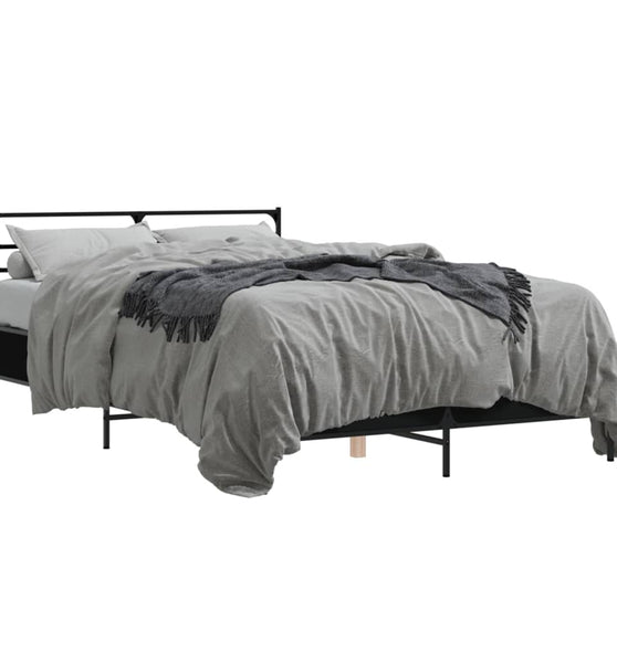 Bettgestell Schwarz 120x190 cm Holzwerkstoff und Metall