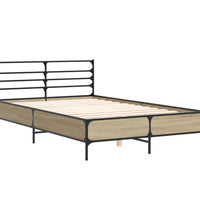 Bettgestell Sonoma-Eiche 120x190 cm Holzwerkstoff und Metall