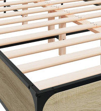 Bettgestell Sonoma-Eiche 120x190 cm Holzwerkstoff und Metall