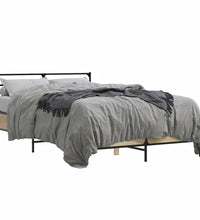 Bettgestell Sonoma-Eiche 120x190 cm Holzwerkstoff und Metall