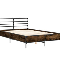 Bettgestell Räuchereiche 120x190 cm Holzwerkstoff und Metall