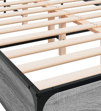 Bettgestell Grau Sonoma 120x190 cm Holzwerkstoff und Metall