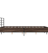 Bettgestell Braun Eichen-Optik 120x190 cm Holzwerkstoff Metall